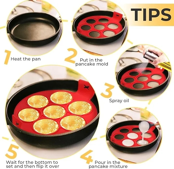 Silicone Pancake Maker with 7 Rings 5