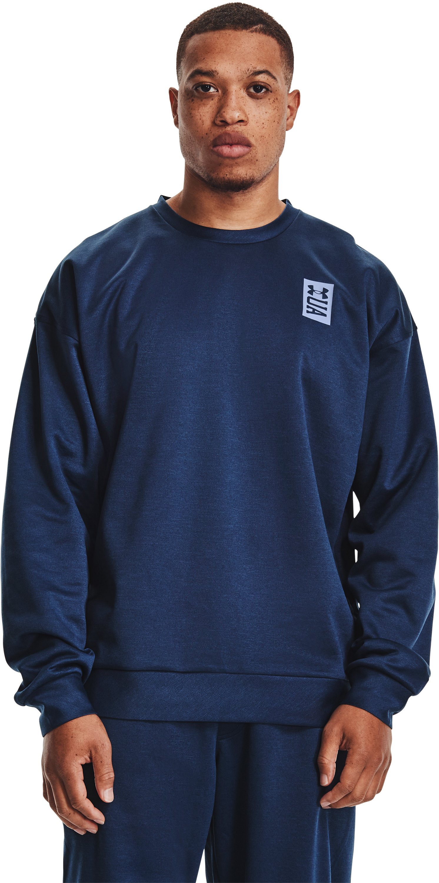 UA RECOVER Crew Men's Long Sleeve, custom hoodie or sweatshirt with logo imprint 5