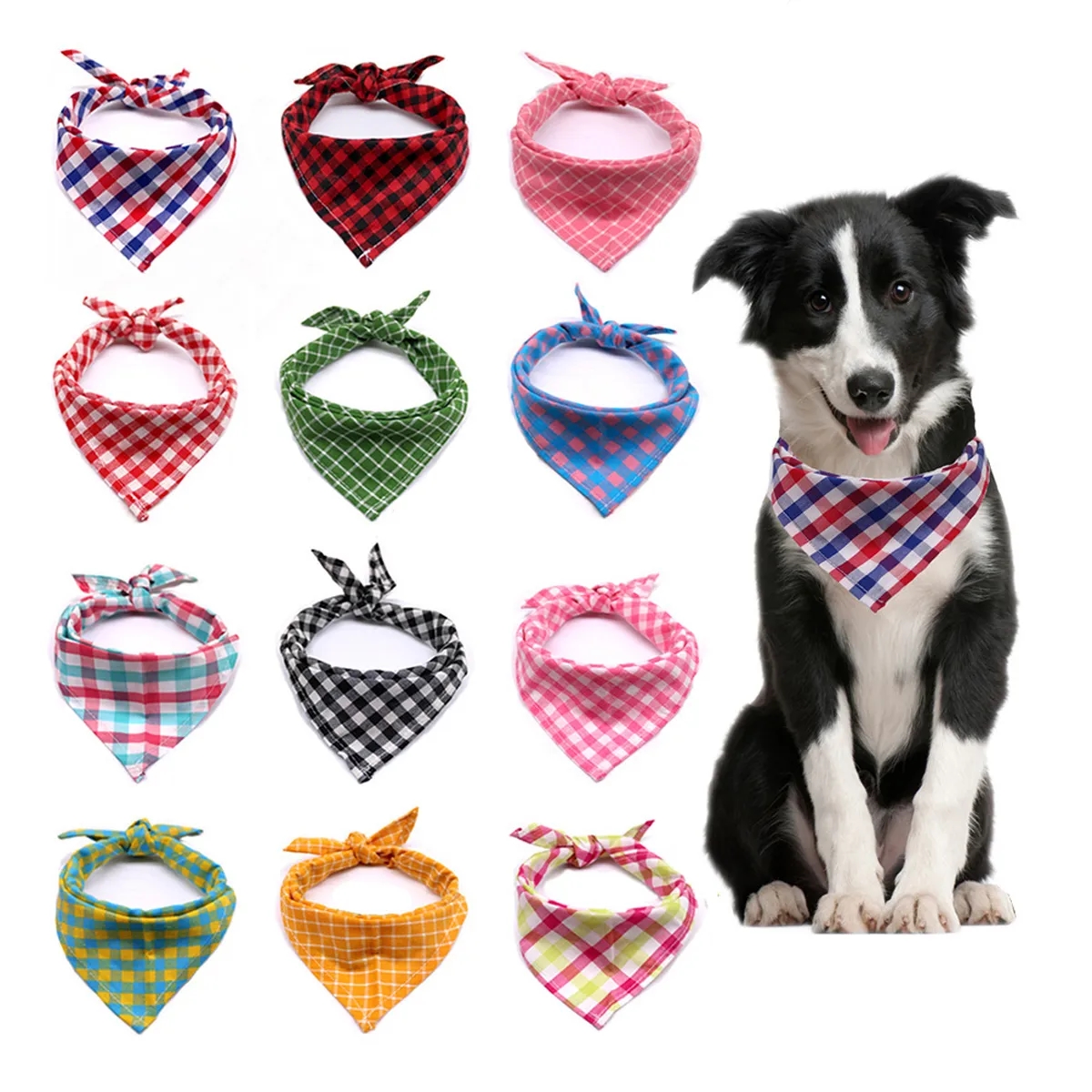 Pets Cotton Tringle Bandana Puppy Bib Scarf Kerchief 6