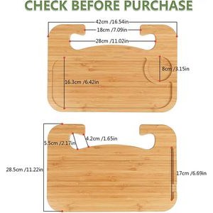 Bamboo Car Laptop Steering Wheel Desk 3