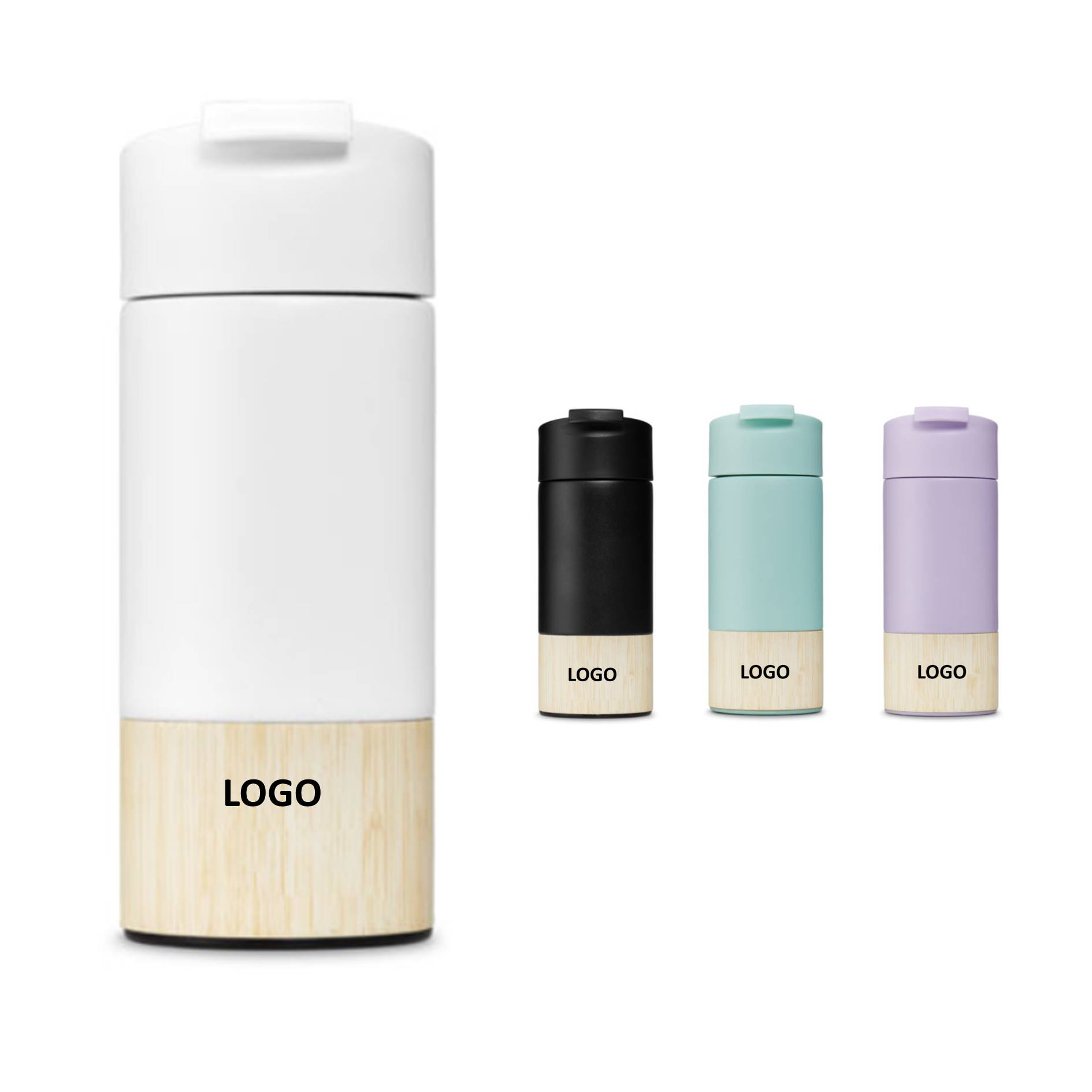 Custom Portable 14 Oz. Bamboo Bottle Tumbler 2