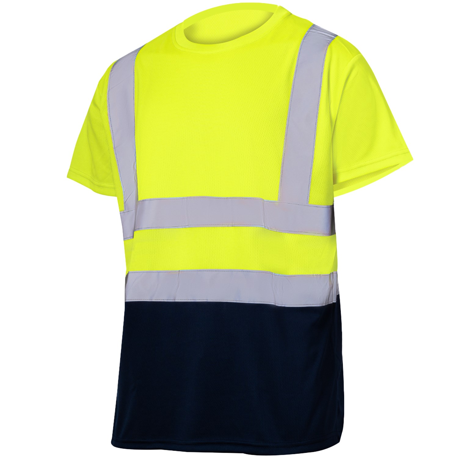 3.8 oz. Polyester Class 2 Color Block Reflective Tape Safety T-Shirt 4