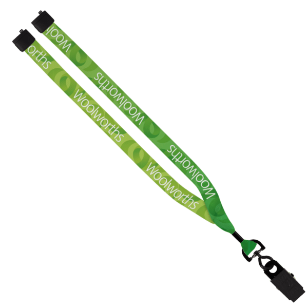 3/4" rPET Dye-Sublimated Lanyard w/ Metal Crimp & Metal Split-Ring 22