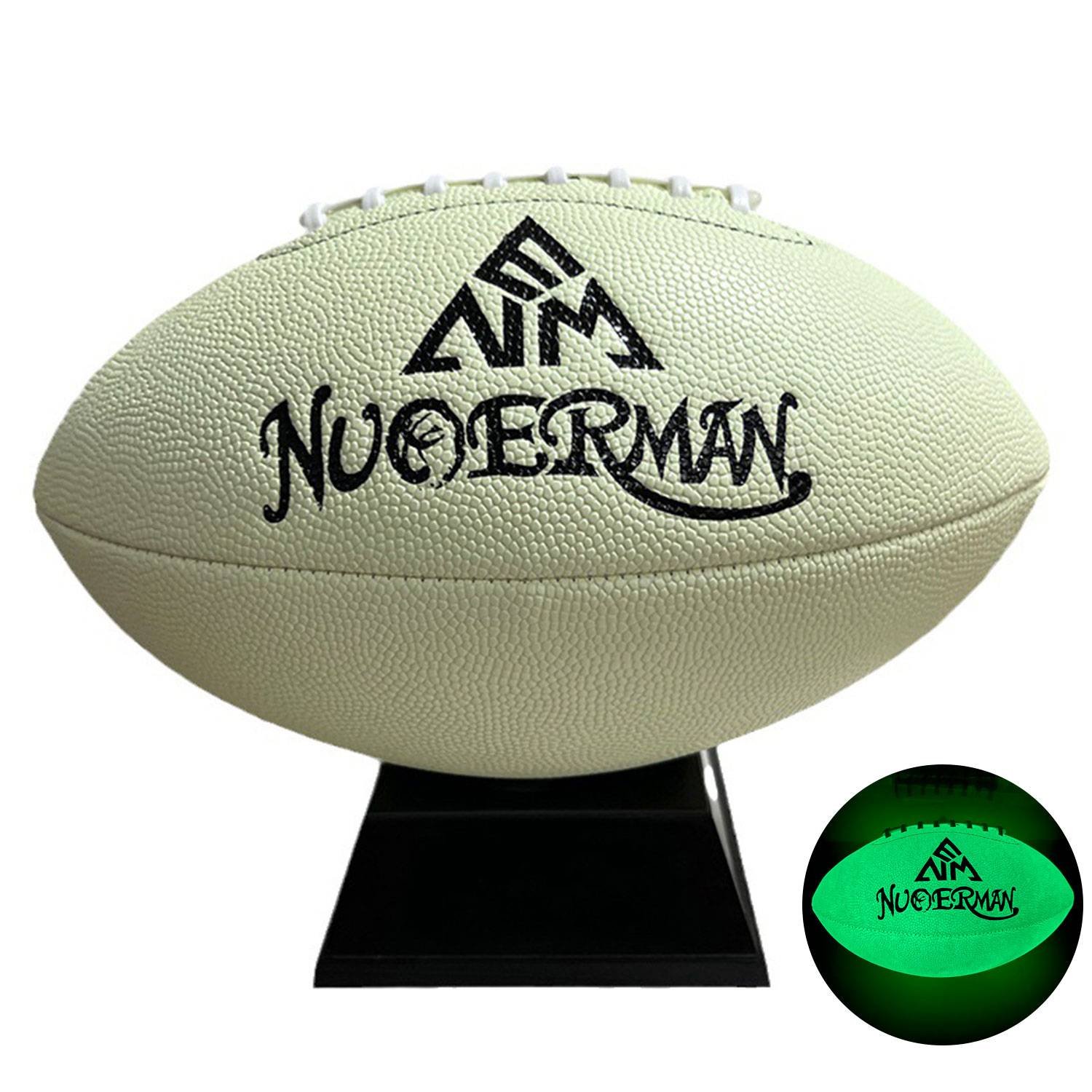 Custom Size Nine Glow-in-the-dark PU Leather Rugby Football