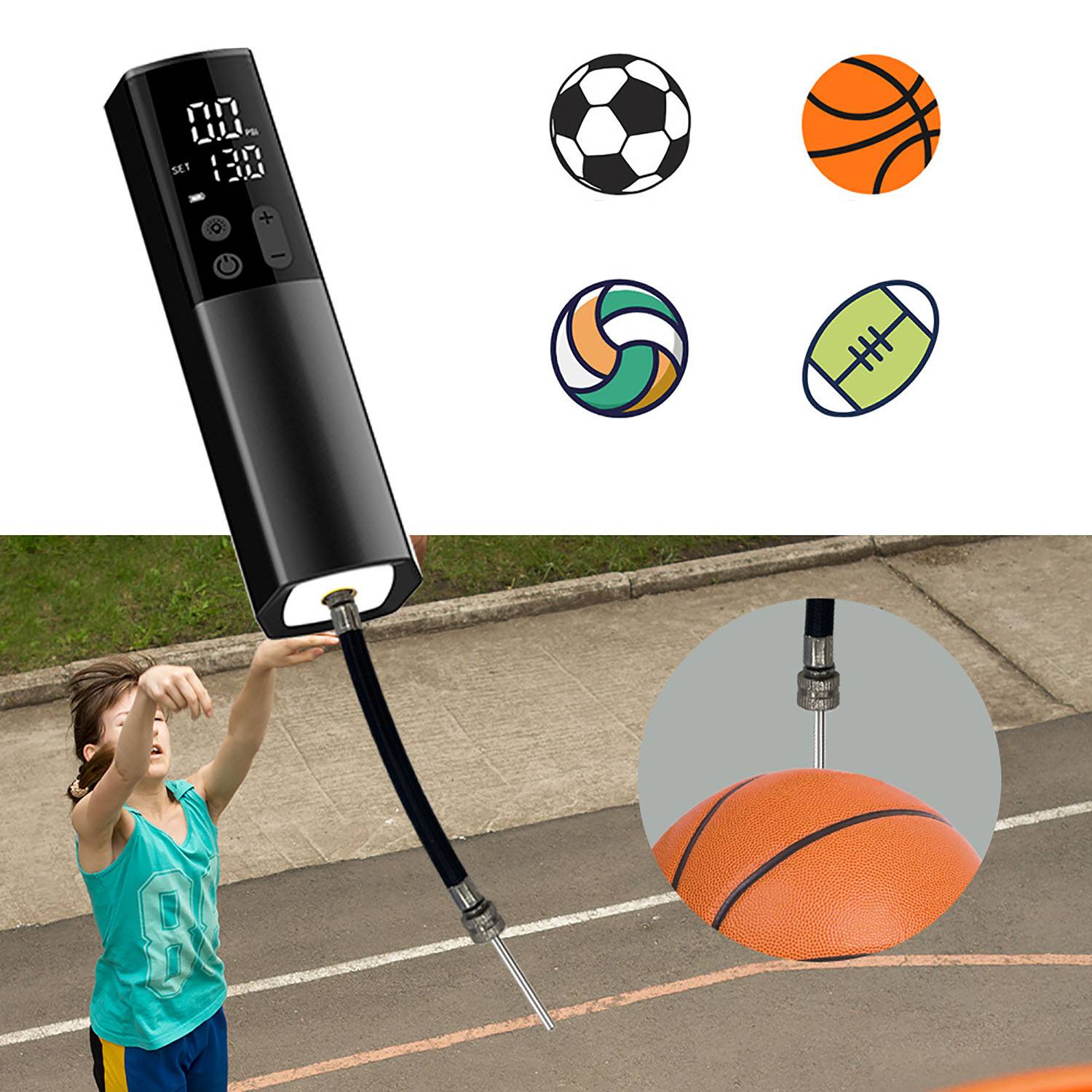 Rechargeable Electric Ball Pump with Digital Display 5