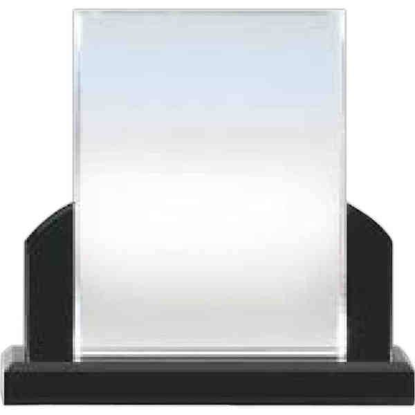4 3/4" x 6" Black Beauty Rectangle Acrylic Award with Slide-in Stand 2