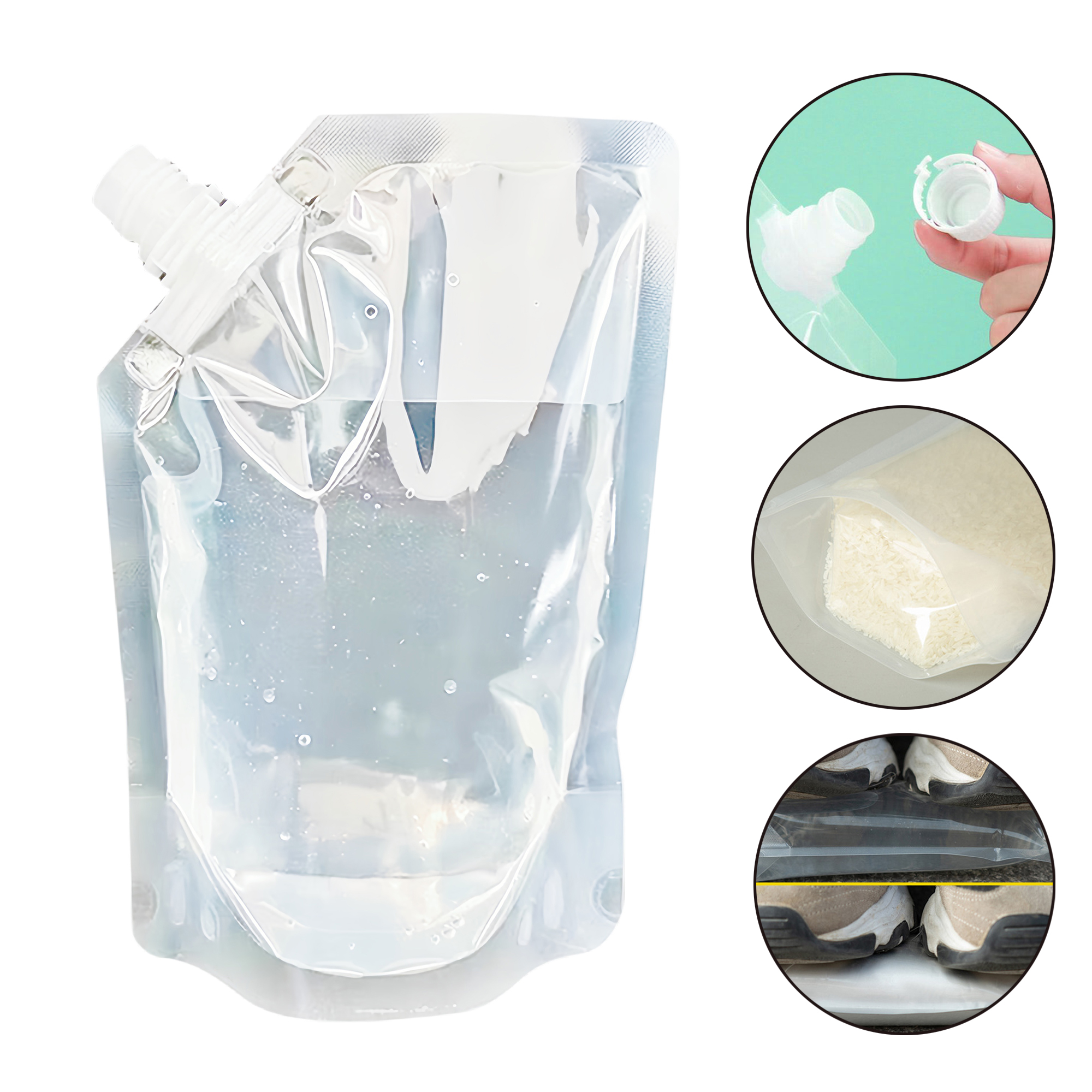 500ml Transparent Spout Pouch, Self-Standing Thickened Food-Grade Liquid Packaging Bag with Handle 2