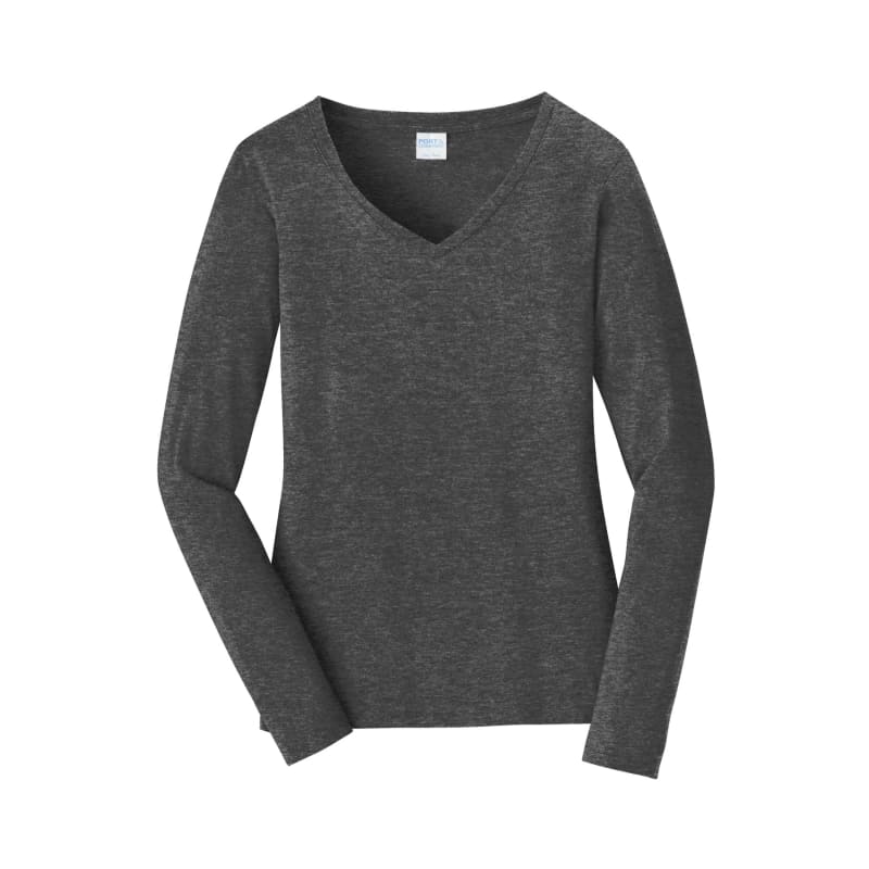Port & Company Women's Long Sleeve Fan Favorite V-Neck Tee. 39
