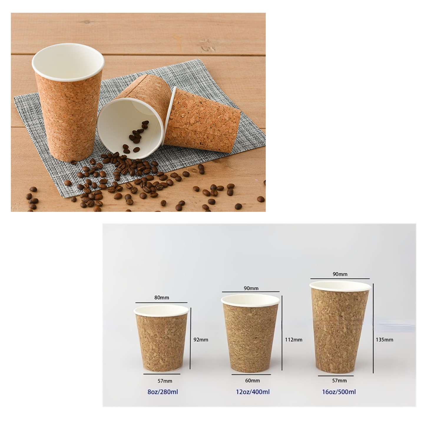 12oz cork disposable Paper Coffee Cup 4