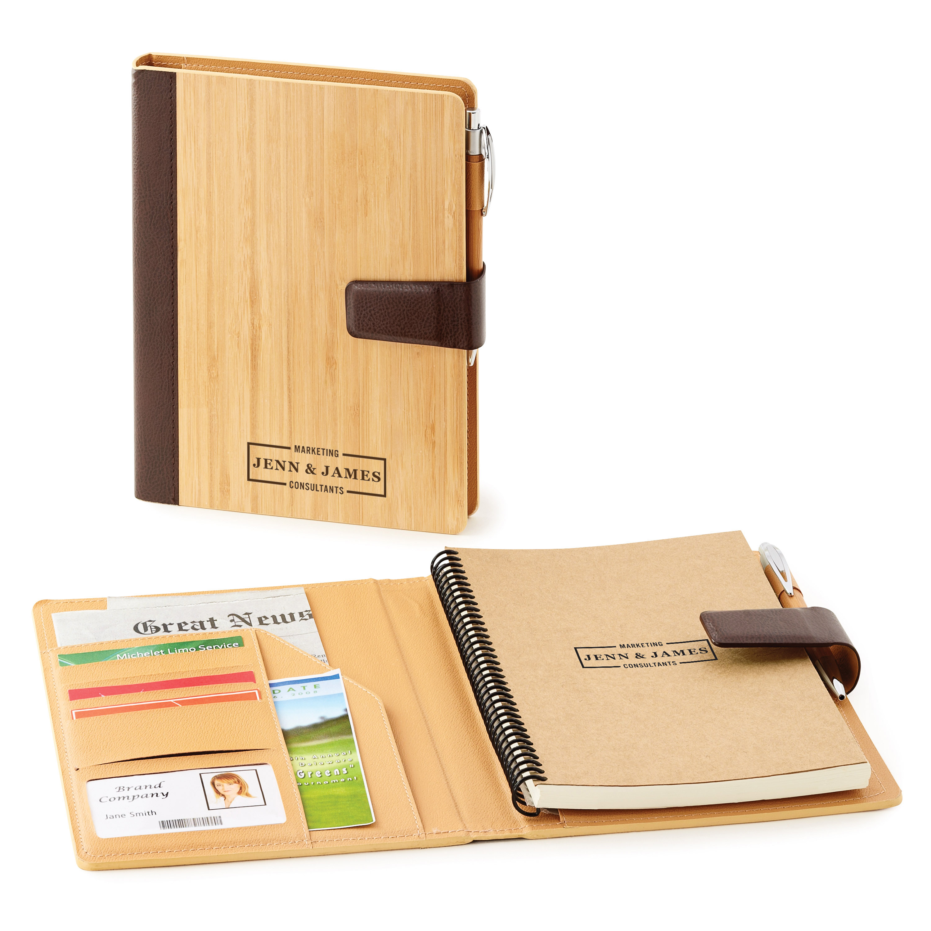 Bamboo refillable journal 12