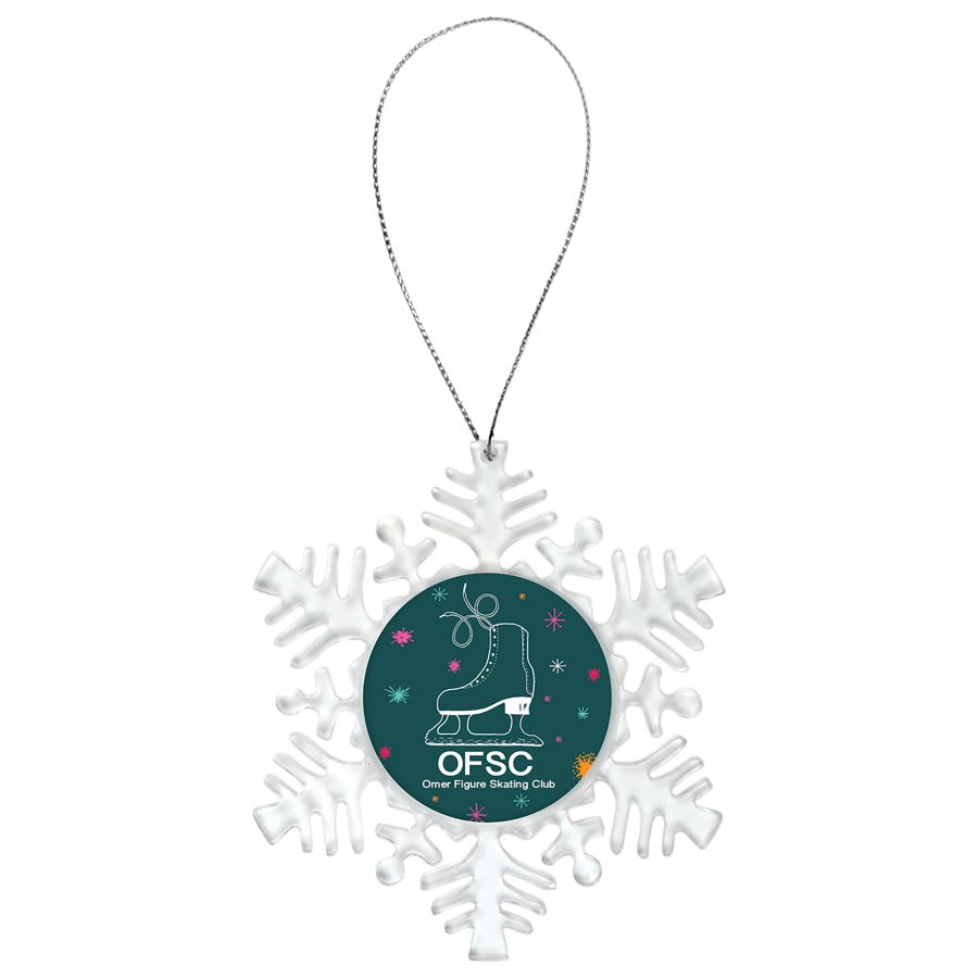 4 1/8" Snowflake Ornament with 2" Insert Holder & Silver String (Insert is not included) 2