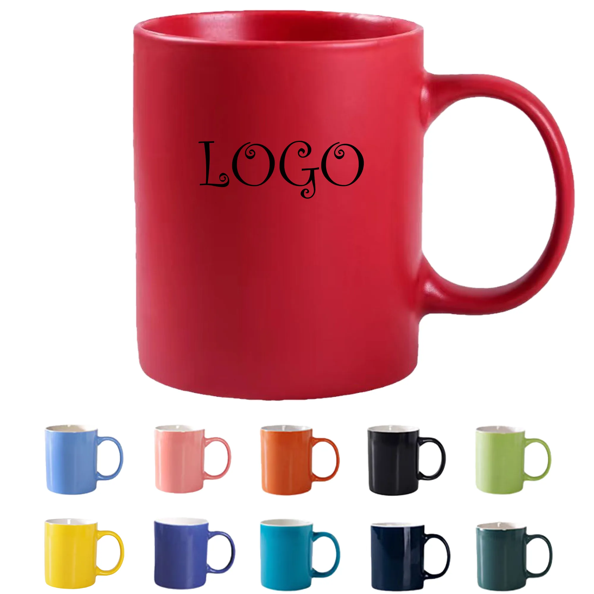 MOQ 50 12oz Candy Color Glossy Ceramic Mug 3