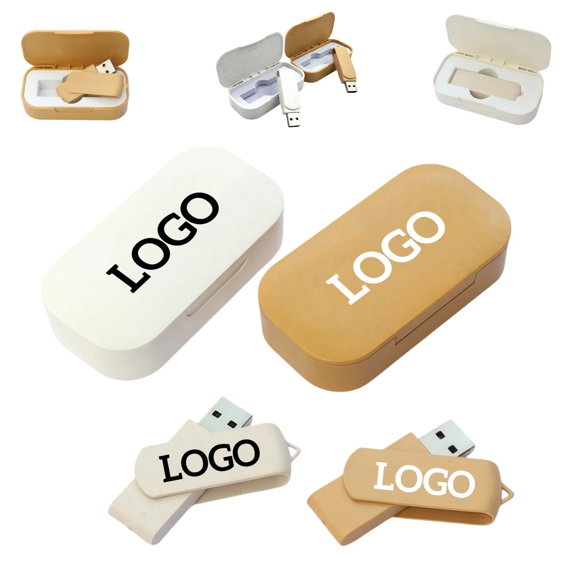 Wheat Straw USB Flash Drive with Case 3