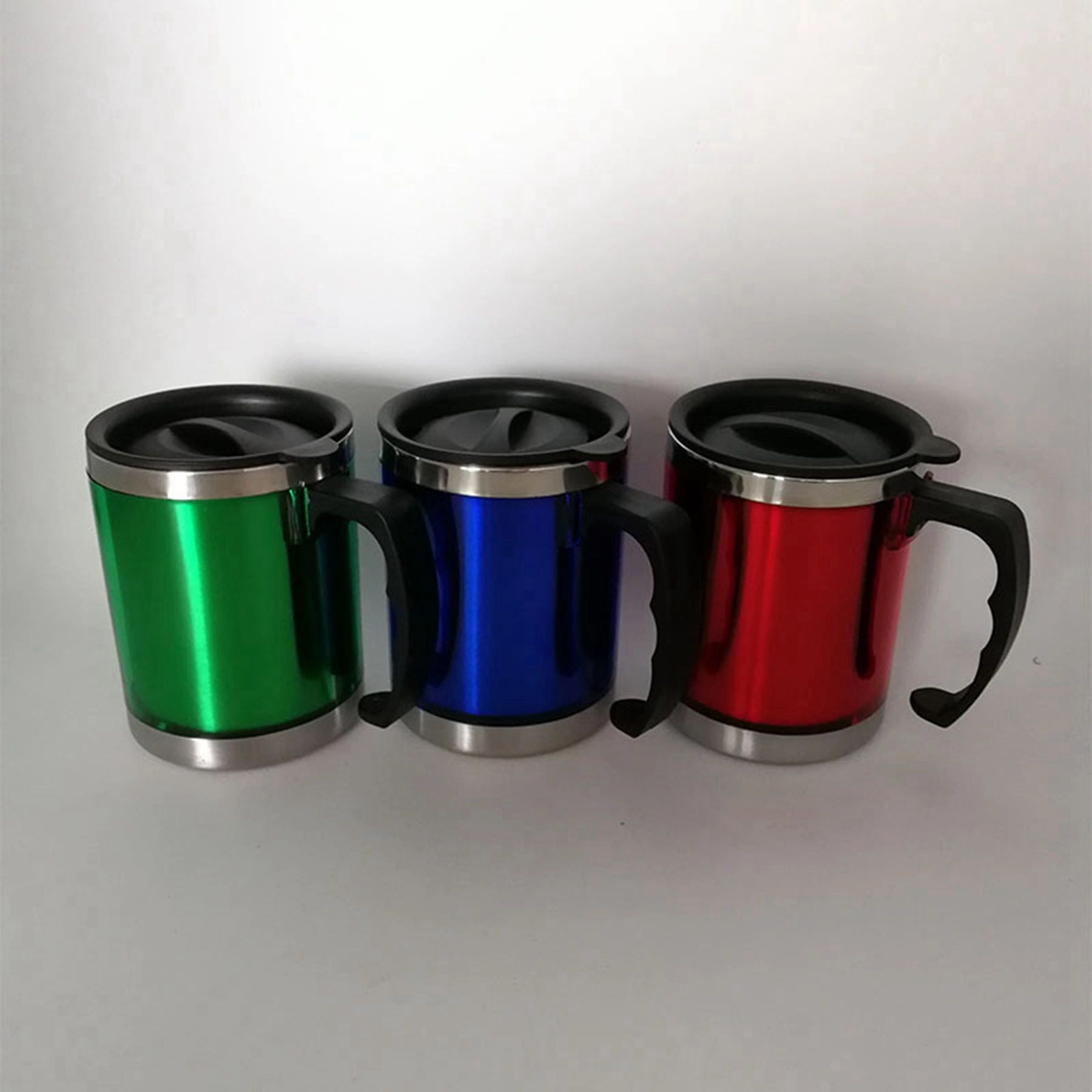 15 Oz. Plastic Shell Double Wall Coffee Travel Mug With Lid 2