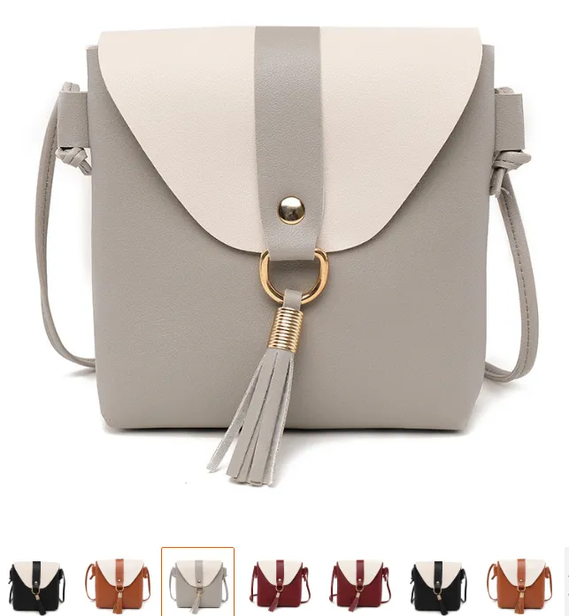 Two Tone Pu Mini Waist Bag with Tassel 2