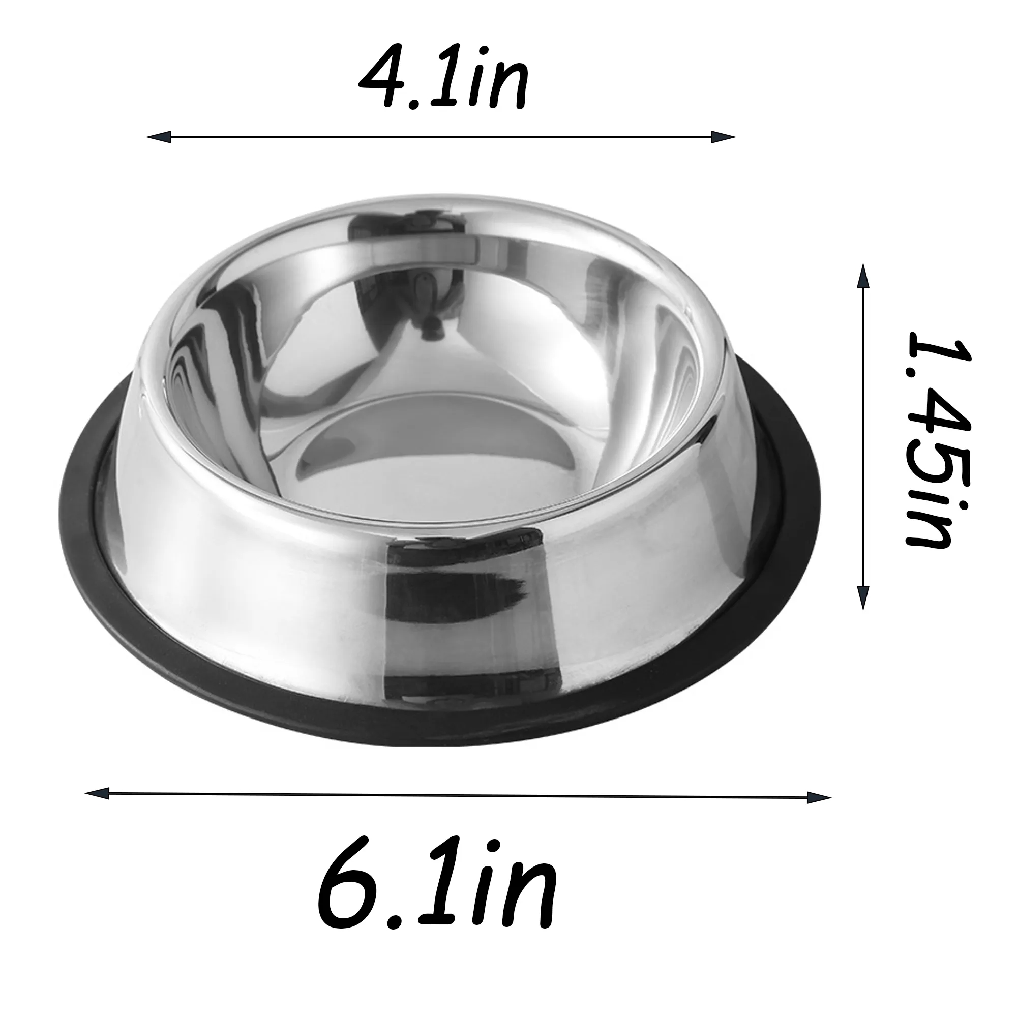 Stainless Steel Rubber Base Pet Bowl 3