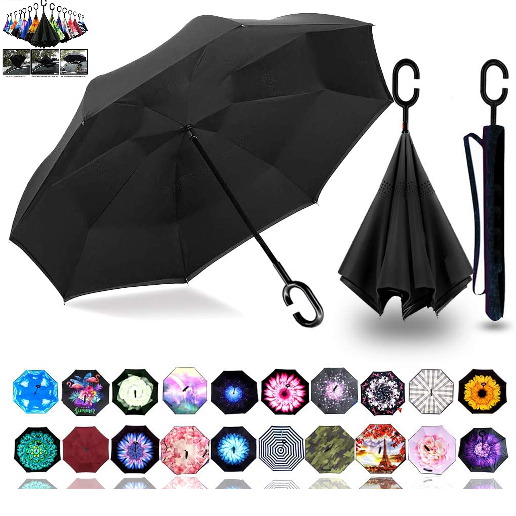 Windproof Inverted Reverse Umbrella