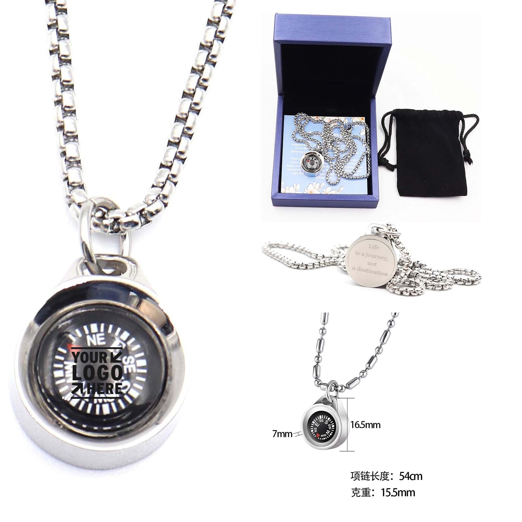 Women Men Best Friends Silver Navigation Necklace Compass Stylish Jewelry Gift Wrap 2