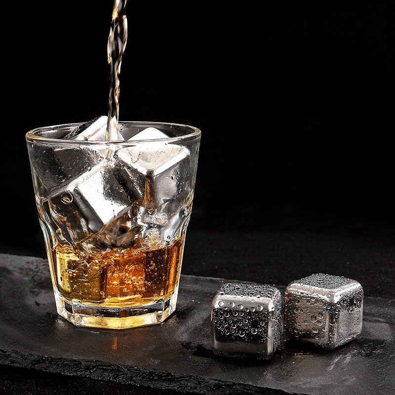 Stainless Steel Reusable Ice Cubes - Set of 4 1