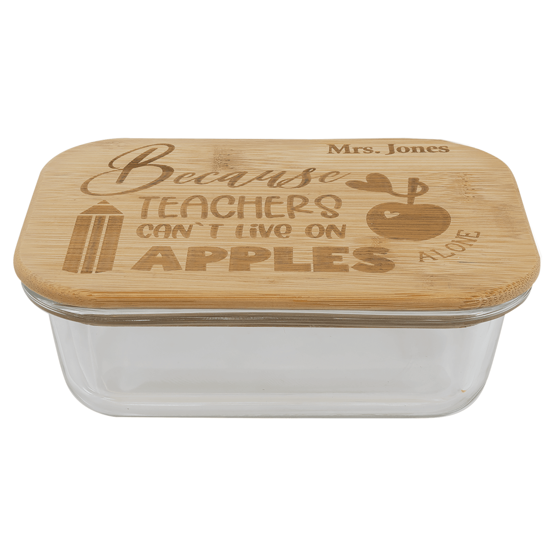 12 oz. Rectangle Glass Container with Bamboo Lid 2