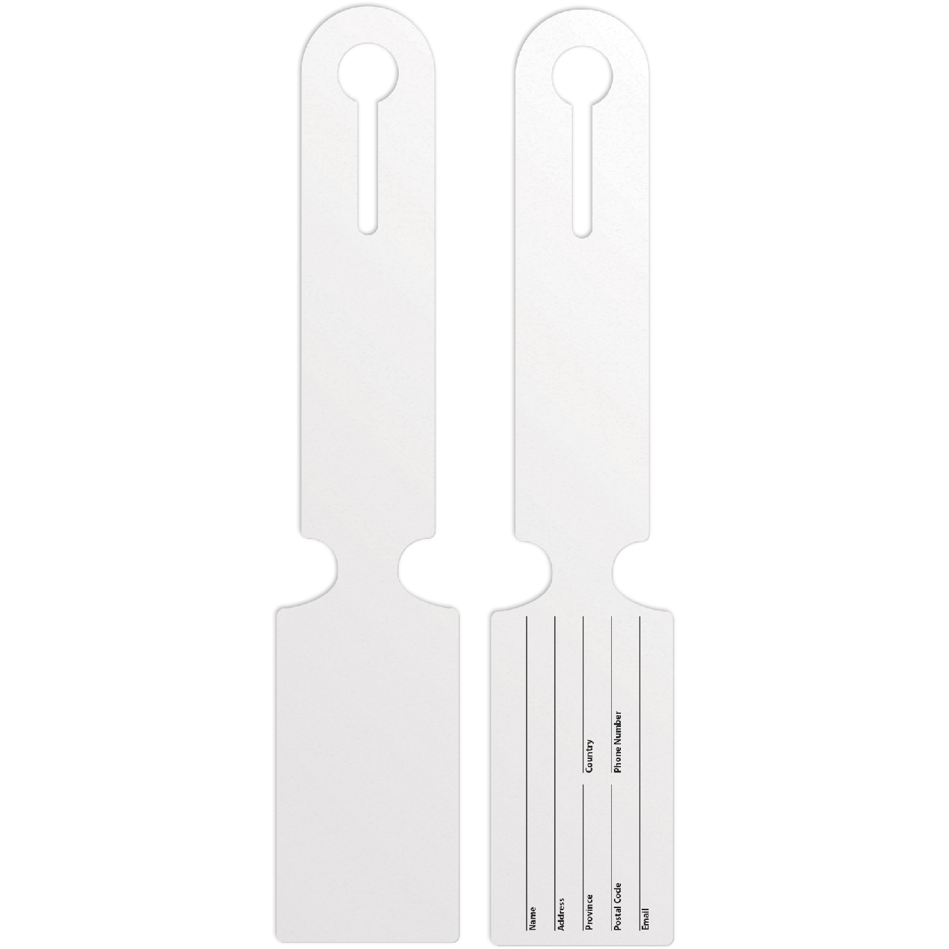 Econo Luggage Tag .010 White Plastic (1.63" x 8.44") Full Colour & Varnish 2