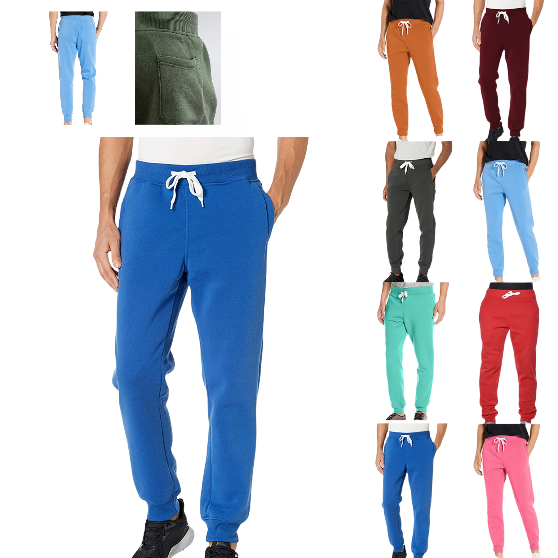 Zipper Pocket Athletic Jogger Unisex Sweatpants 3