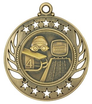 Swimming Galaxy Medal, 2 1/4" 1