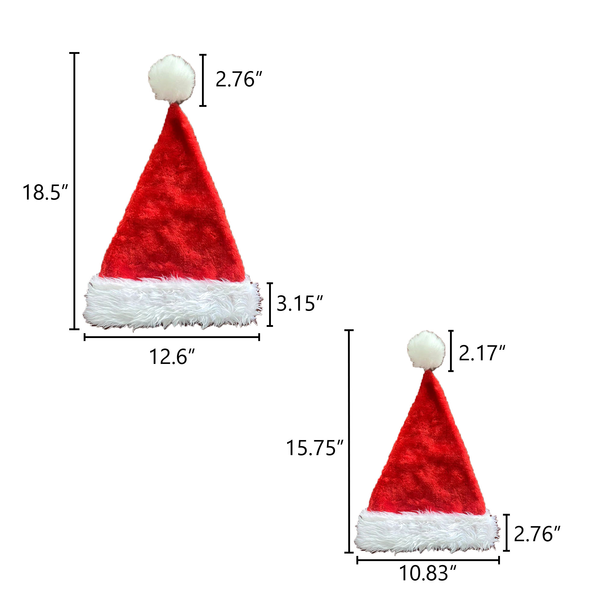 MOQ3000 Adult Size And Children's Size Plush Santa Hat 2