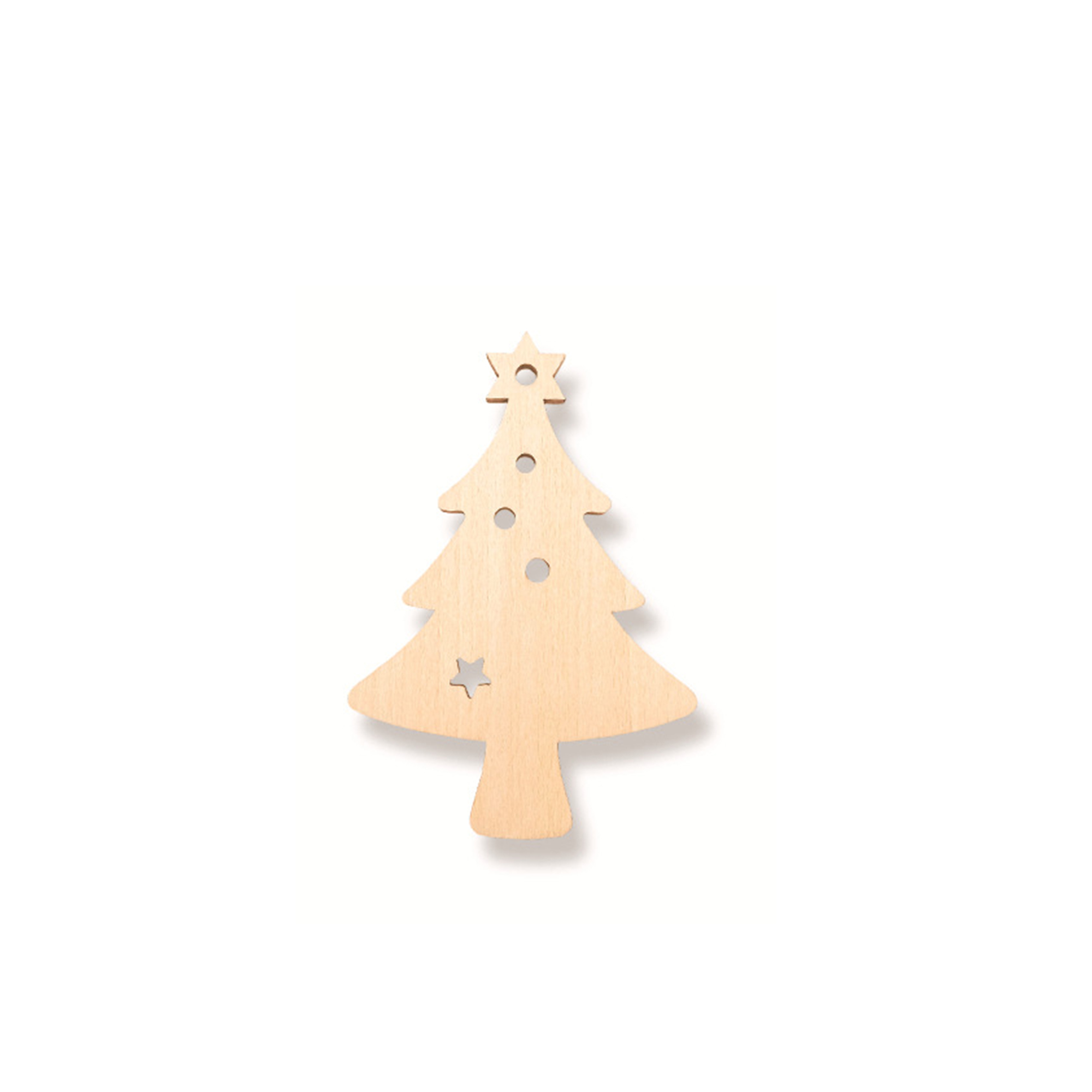 Natural Wood Christmas Tree Pendant 37