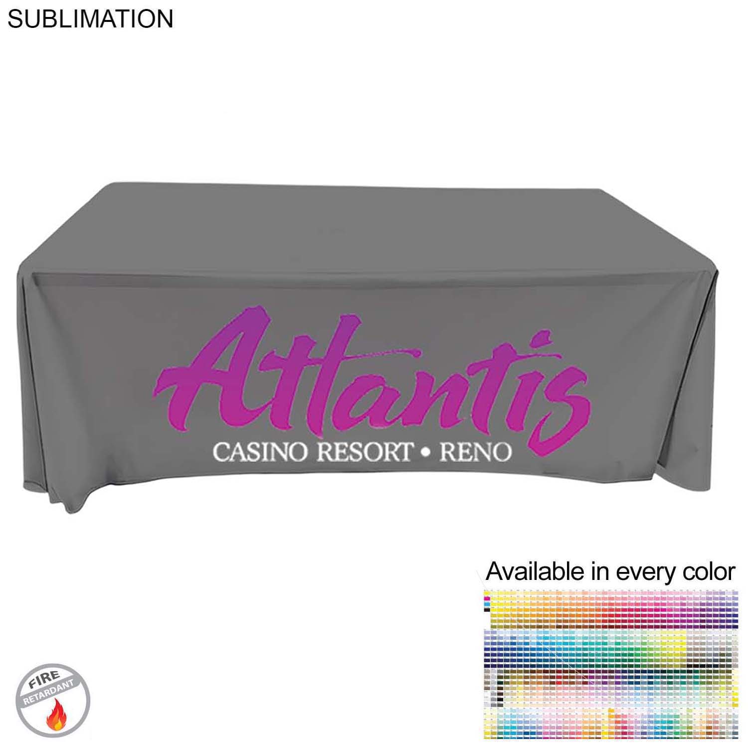 Tradeshow Booth Package Sleek, 3' wide Skinny EuroFit Tension Fabric Banner + PREMIUM 6' Tablecloth 1