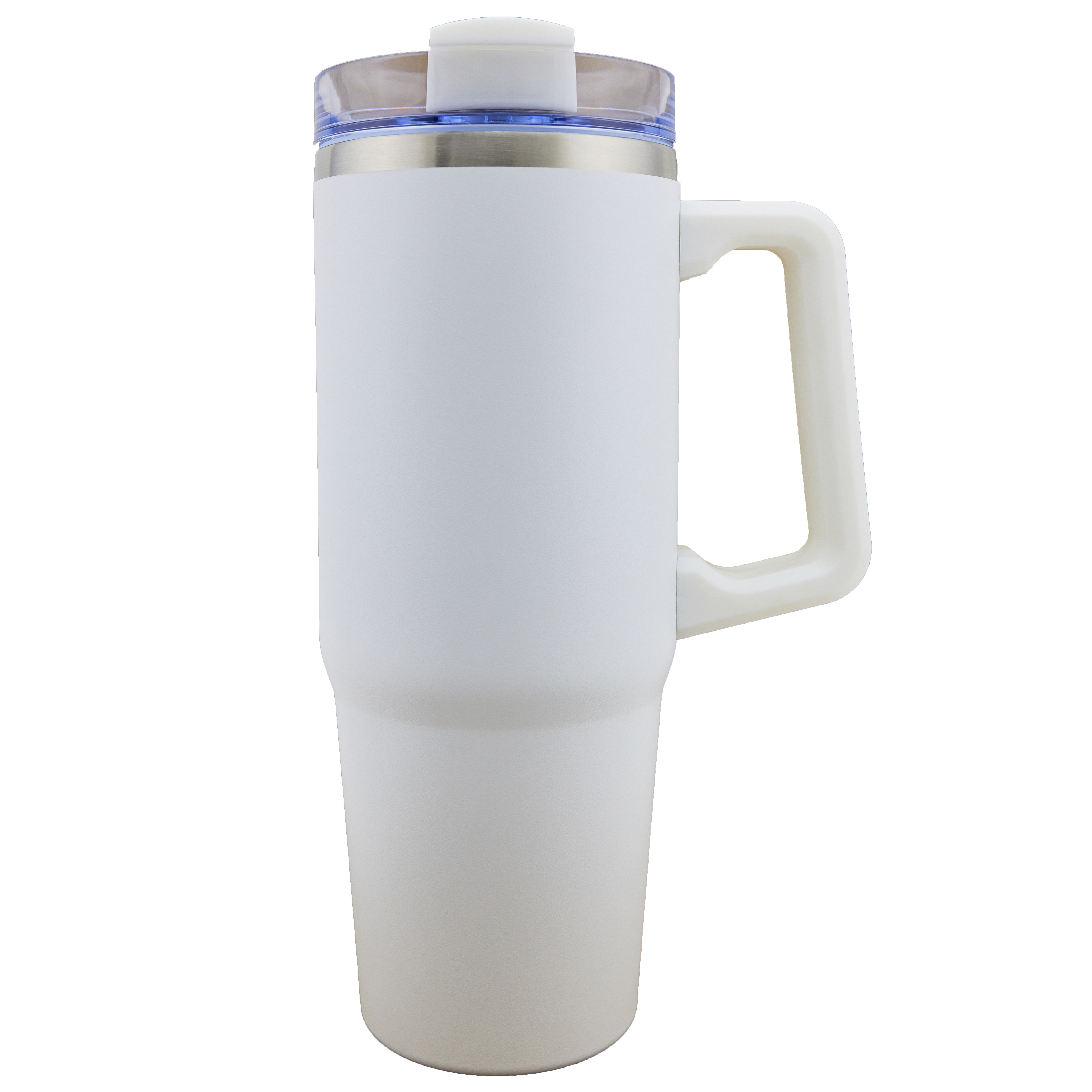 Newport 30oz Double wall Stainless Steel Vacuum Insulated Tumbler with Handle and Straw (White)