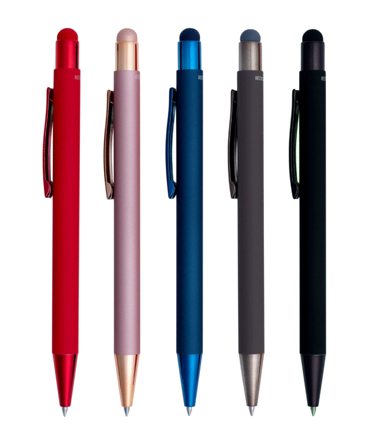 Union Printed - Stylus Satin Soft Touch Gel Click Recycled Aluminum Pen 3