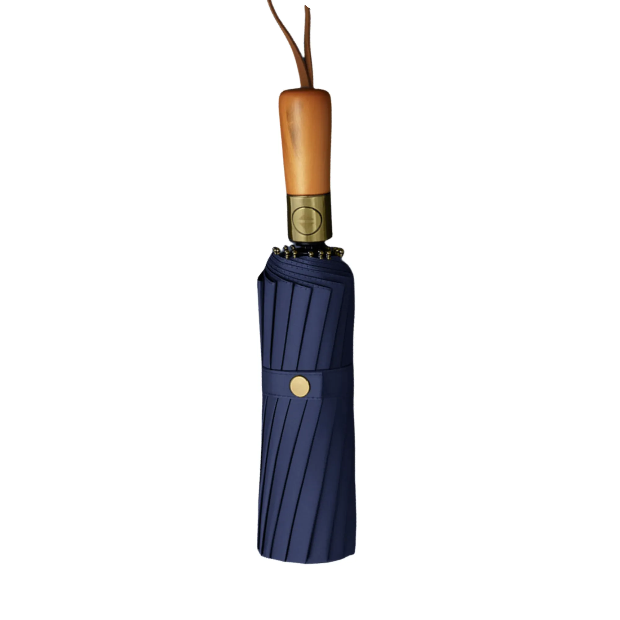 16 - Rib Wooden - Handle Auto Open All - Weather Umbrella 15