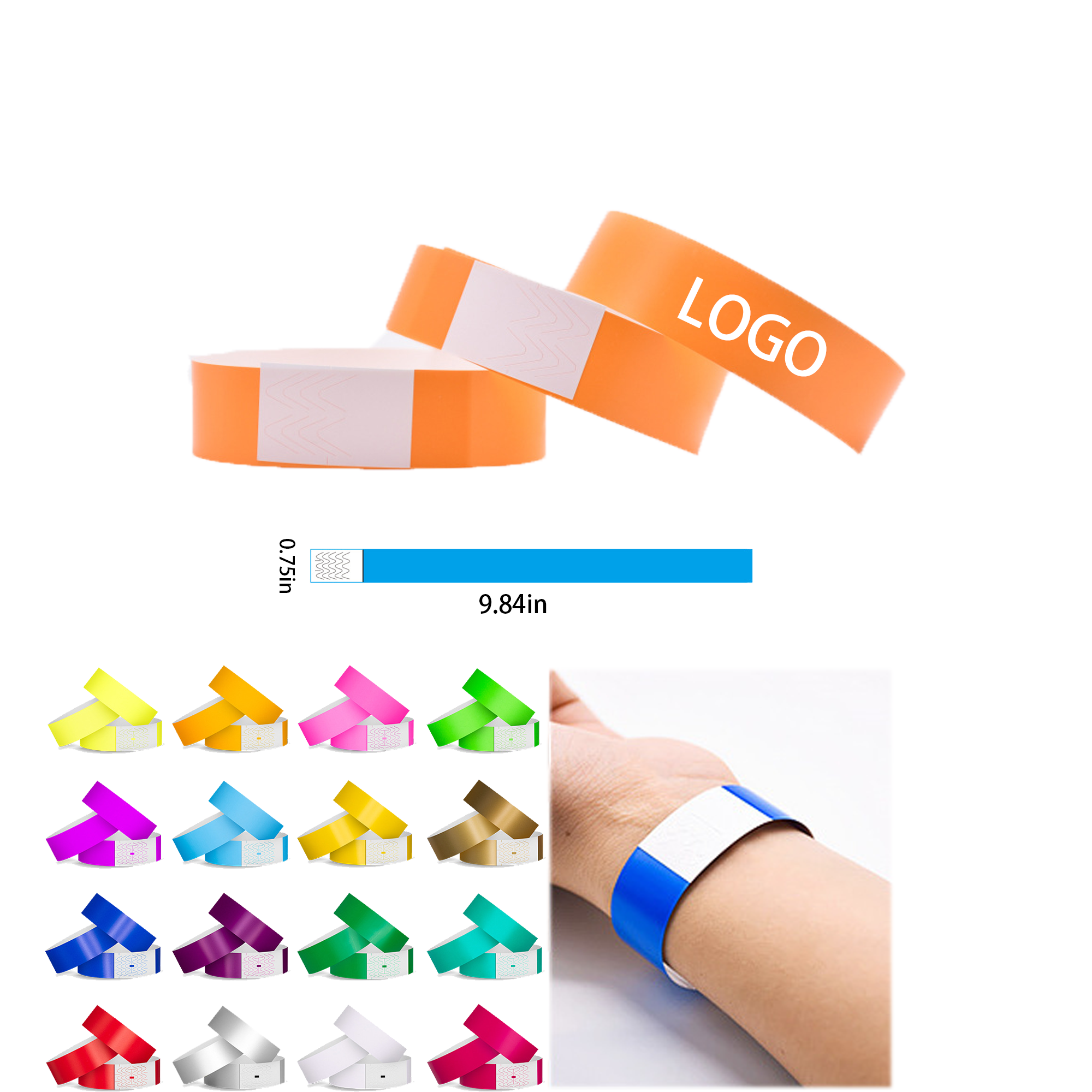 Solid Color Waterproof Kids Party Wristbands 1