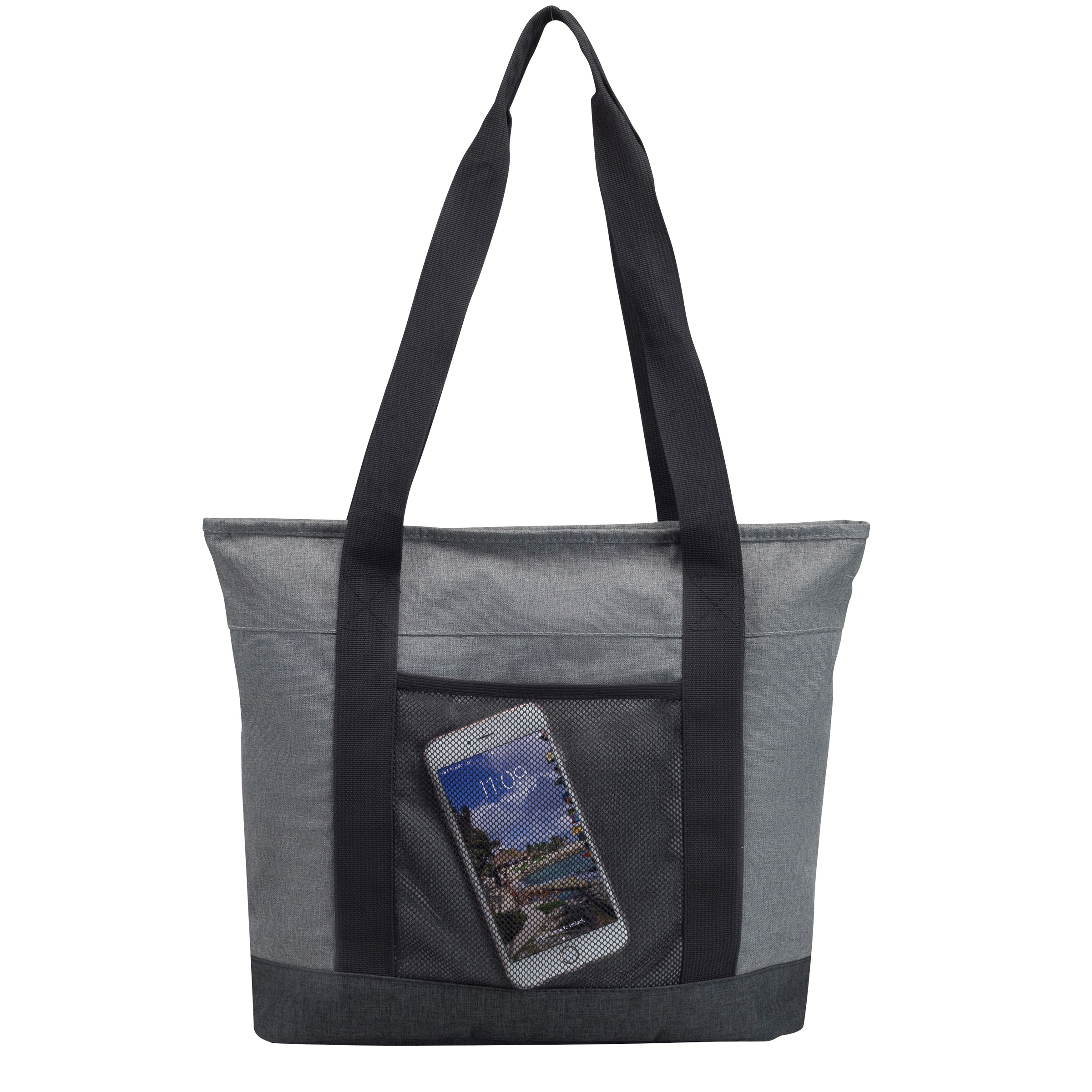 Heathered Zippered Tote Bag 2