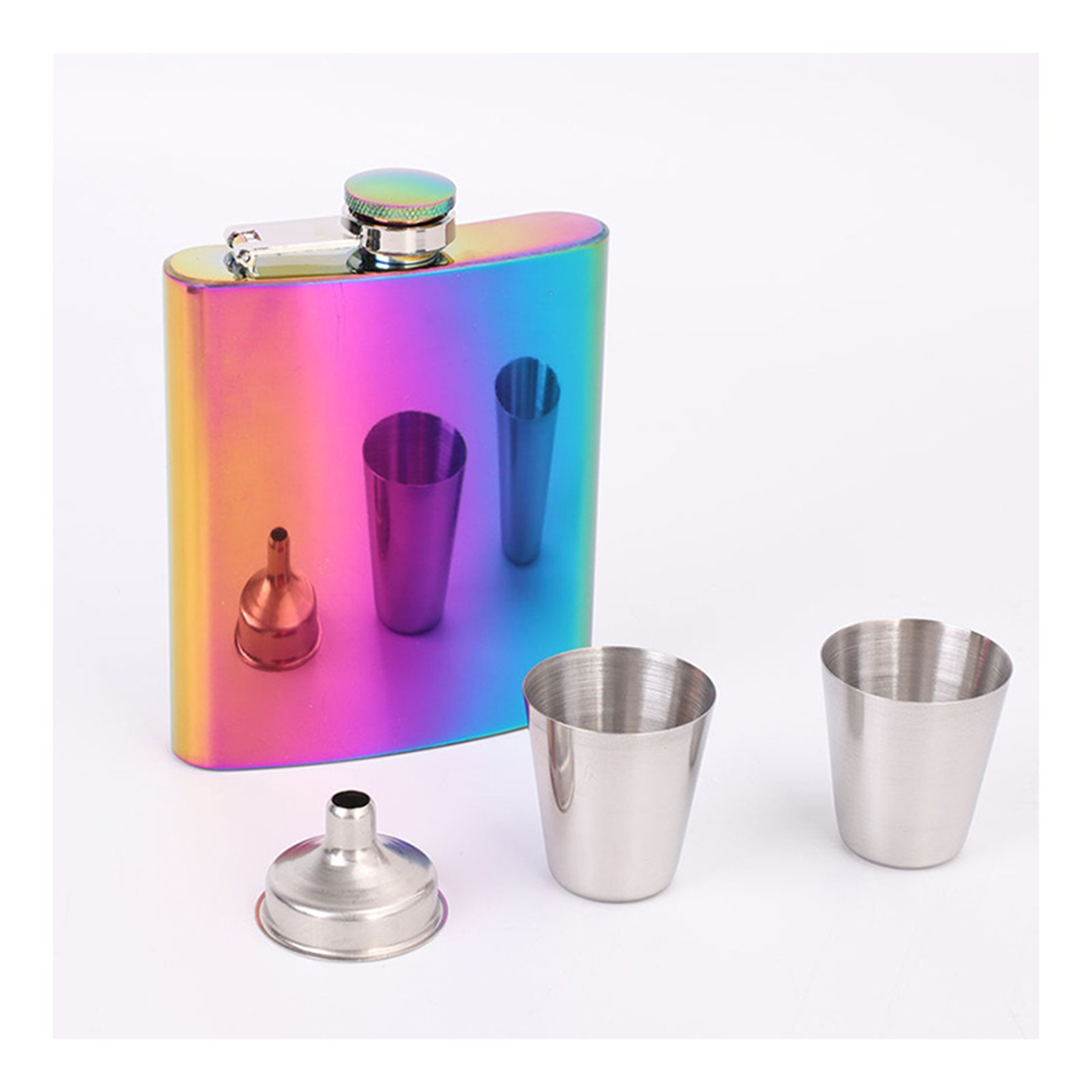 4Pcs Stainless Steel Flask Set 4