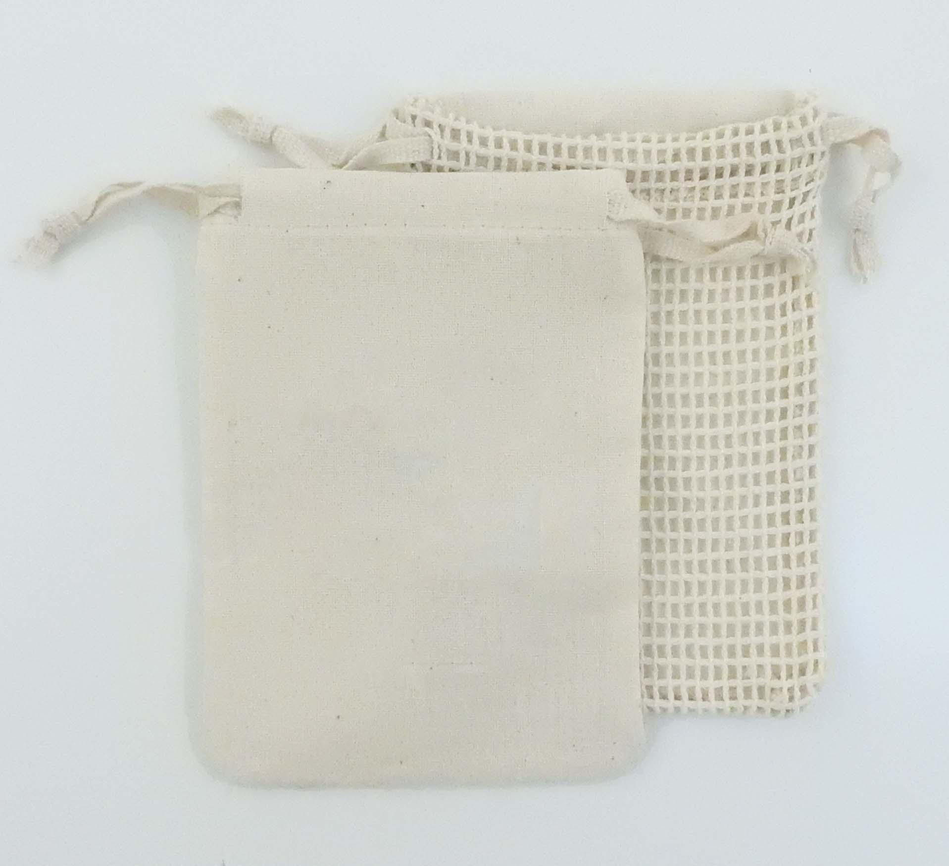 "Koa" Mesh 100% Natural Cotton Drawstring Bag 5 x 7" 2