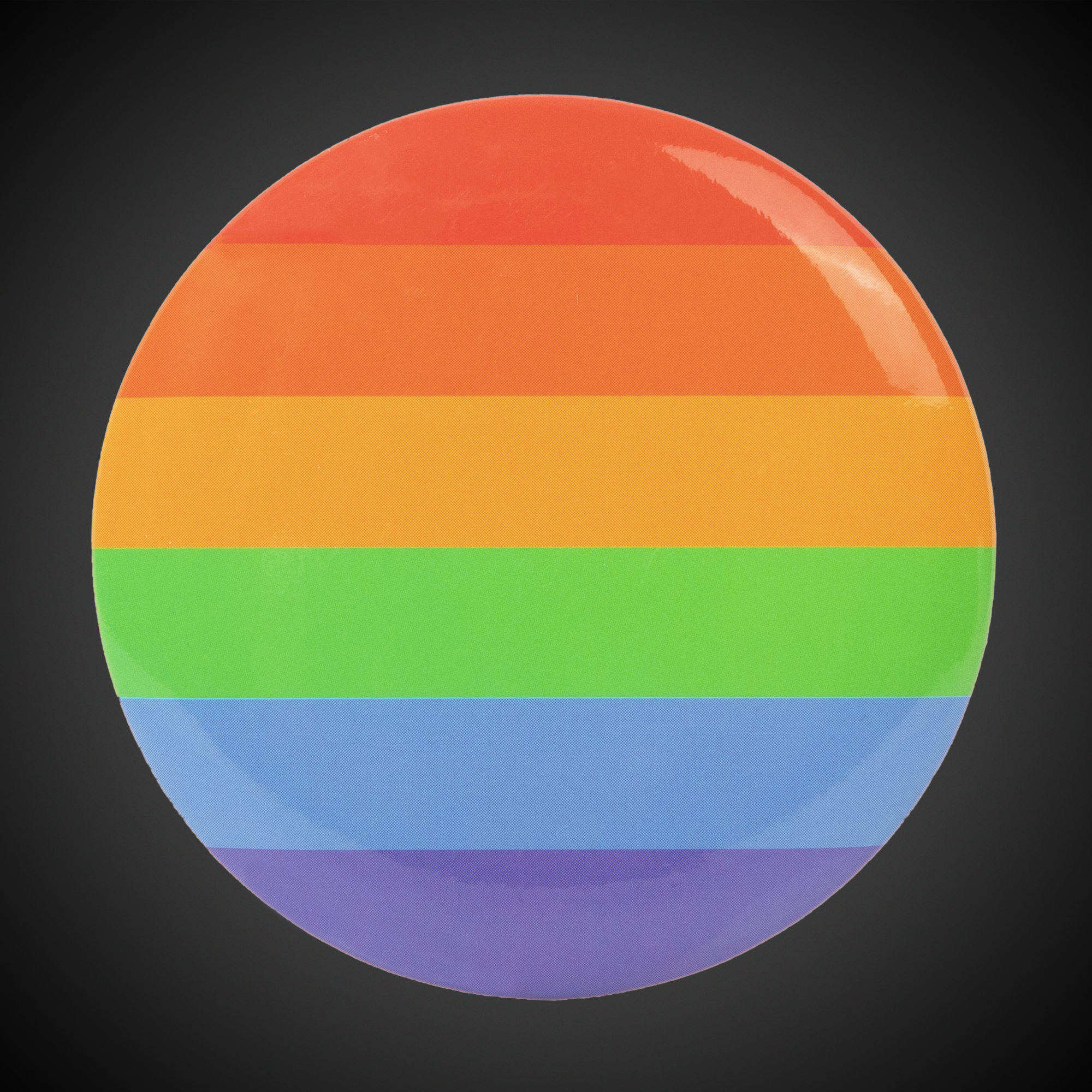 Rainbow Tinplate Button 2 1/4" 2