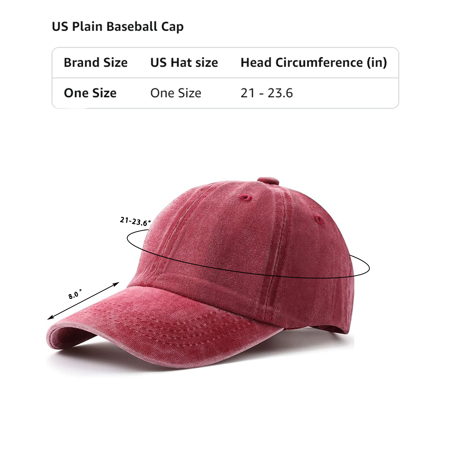Washed Plain Baseball Cap 4