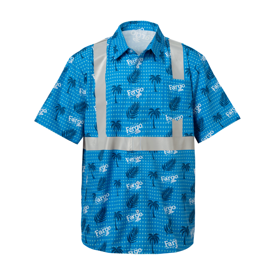 Sublimation Full-Button Poly Shirt w/ Reflective Tape - Men, Women, Kids 13