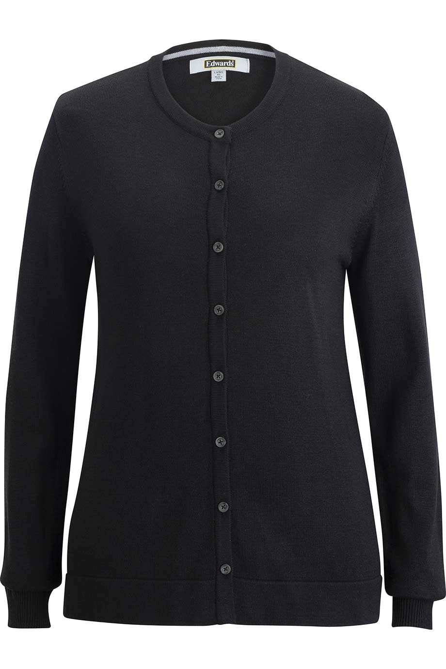 Ladies Crew Neck Button Front Cardigan 3