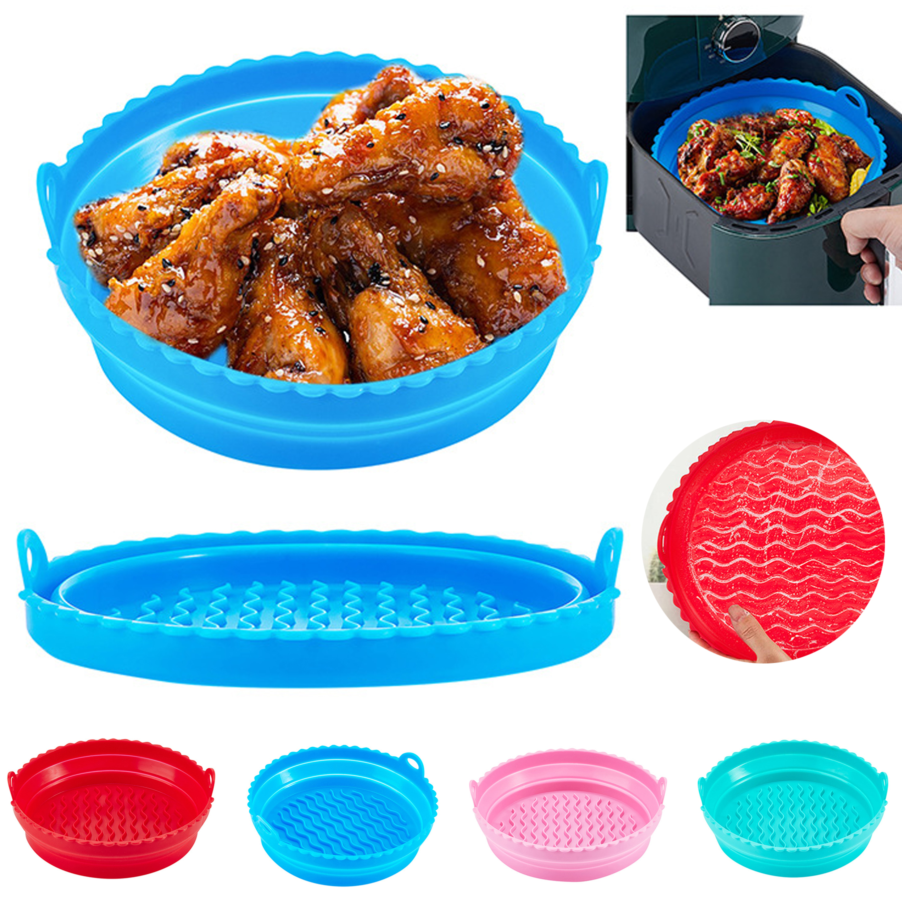 Reusable Foldable Silicone Air Fryer Liners 1