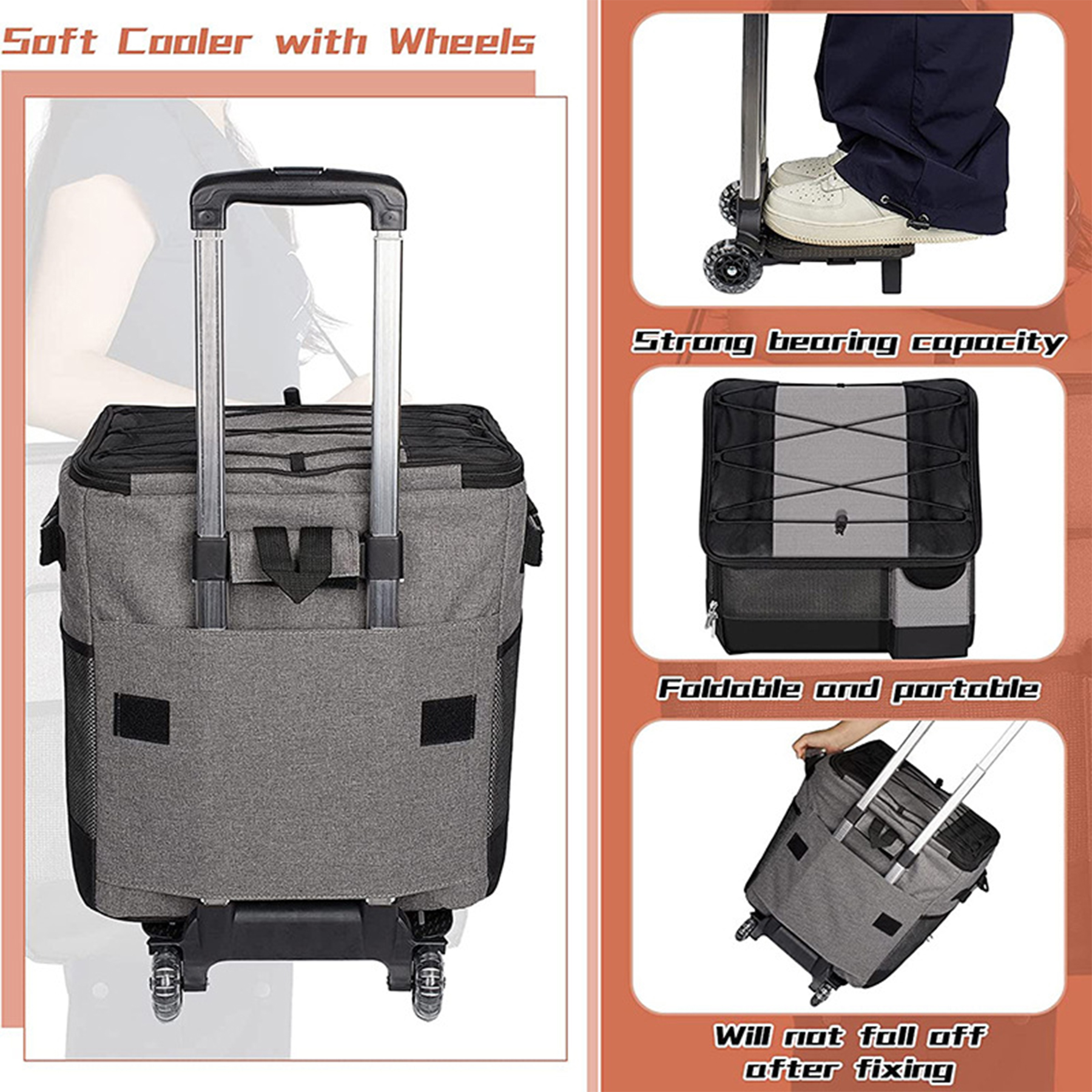 Oxford Large capacity waterproof wheeled insulation bag 5