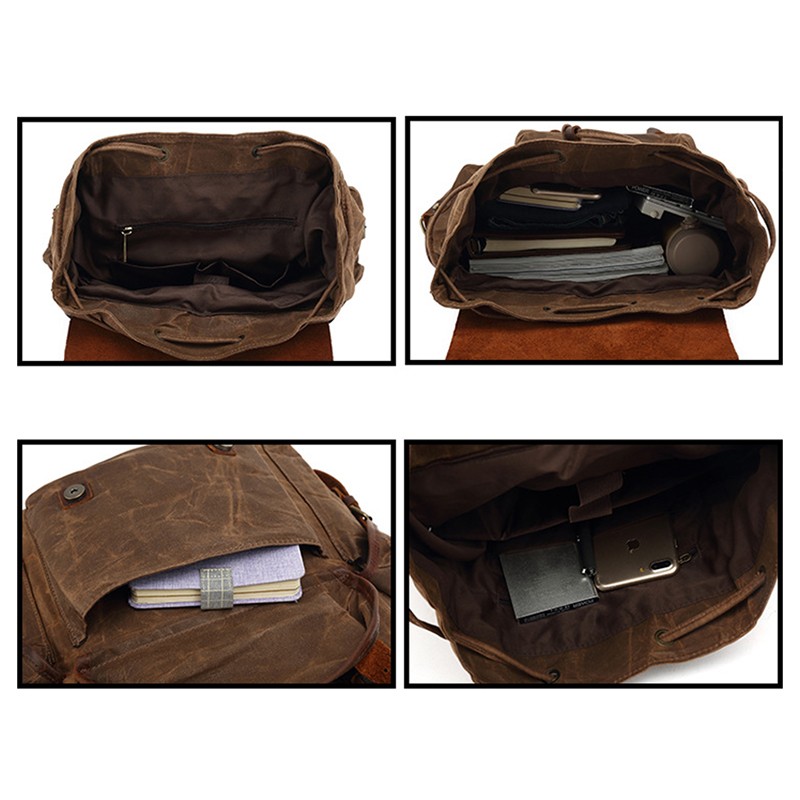 Canvas Leather Backpack 2
