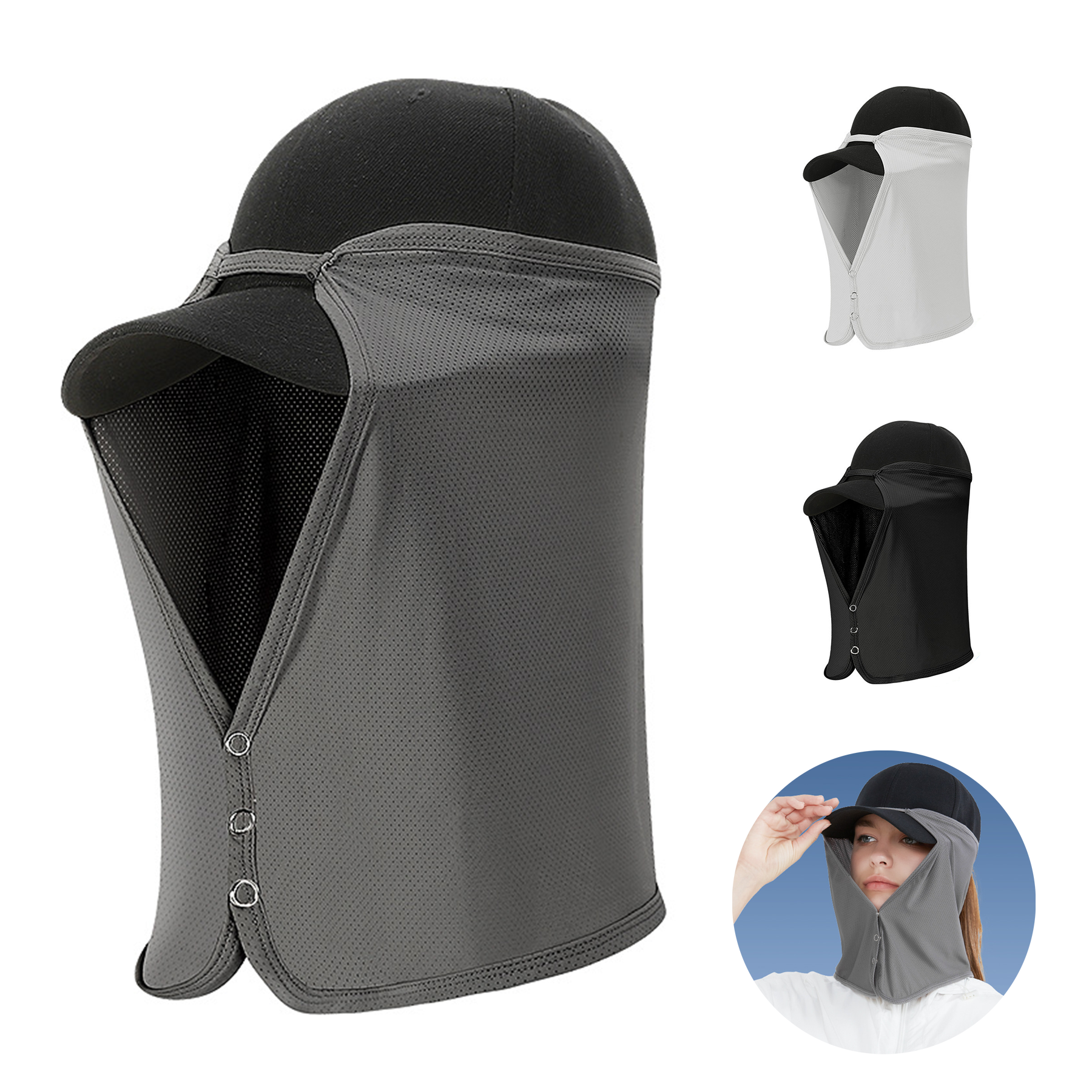 Baseball Cap With Neck Flap 3