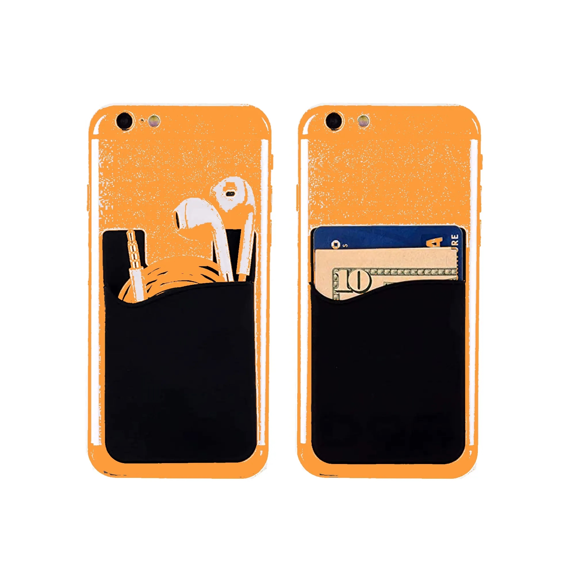 MOQ 100 PCS Silicone Cell Phone Wallet Stick 7