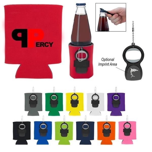 Cooler Sleeve with Bottle Opener, custom koozie with logo imprint 2