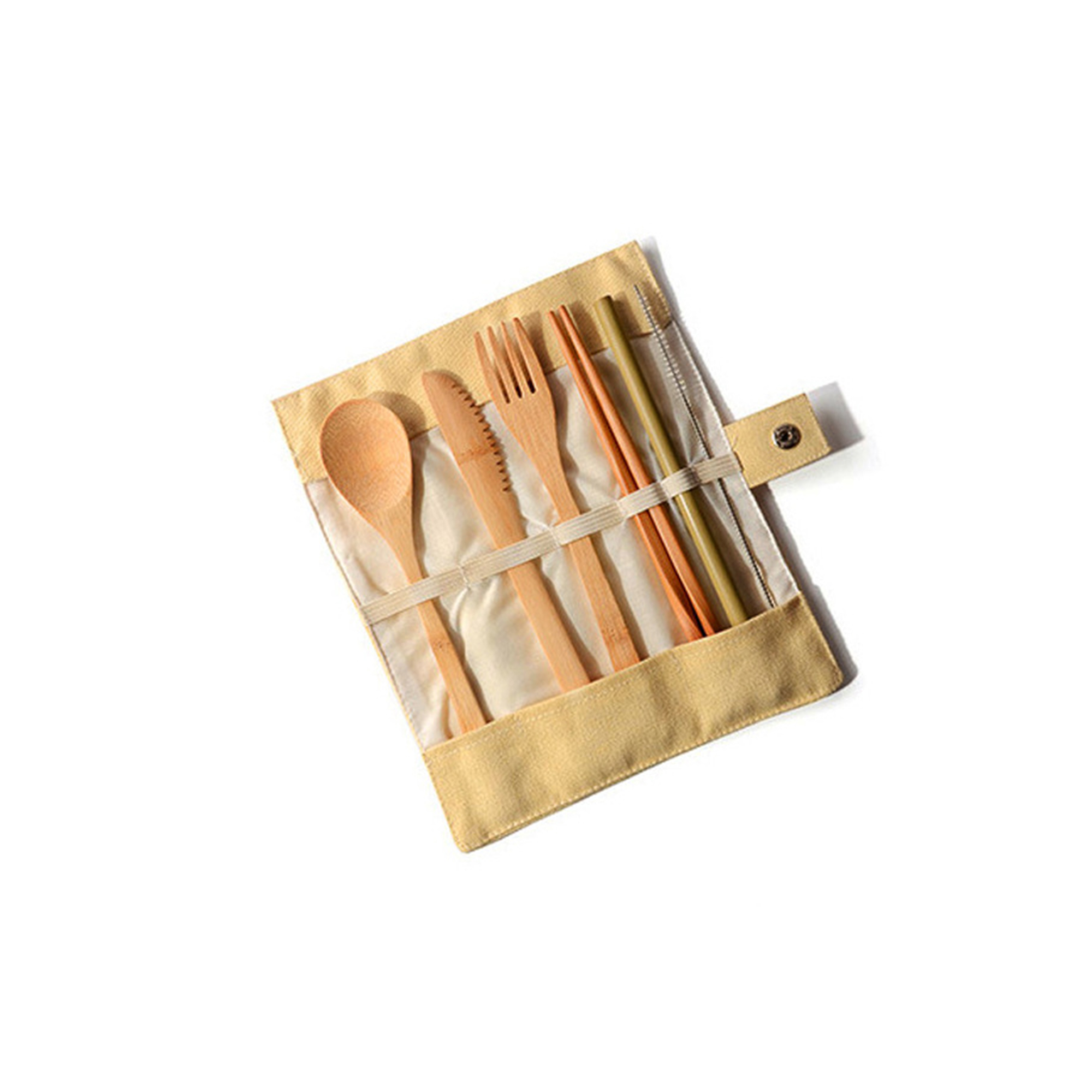 Bamboo Tableware Six Piece Set With Pouch 8