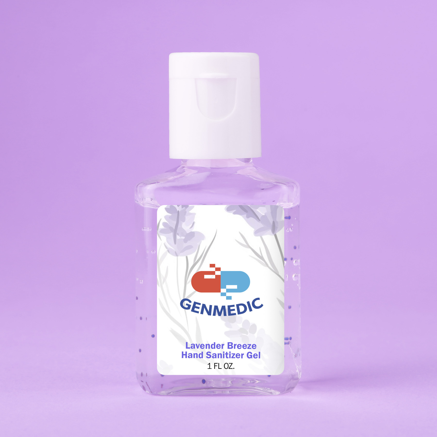Hand Sanitizer Gel With Moisture Beads: 1 oz Rectangle Bottle 10