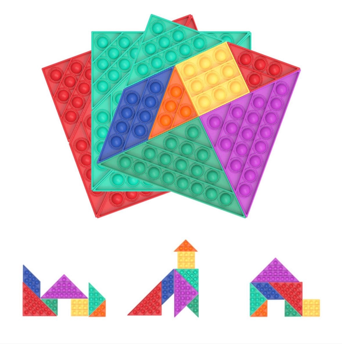 Tangram Push Pop Bubble Fidget Toy 2